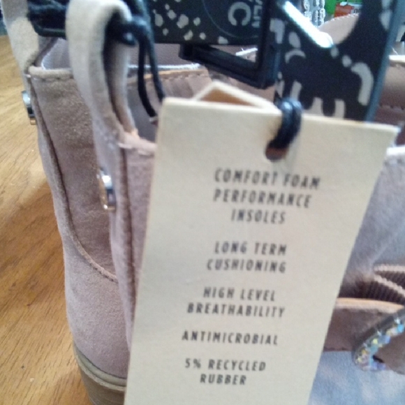 Tan Ankle Boots with Decorative Straps and Side Zipper - Picture 8 of 8